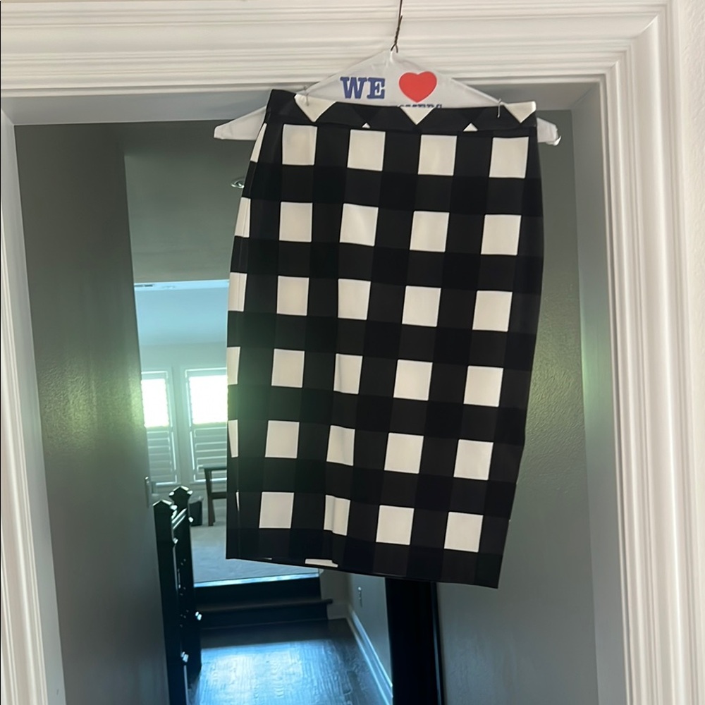 Black and White Checkered Skirt
